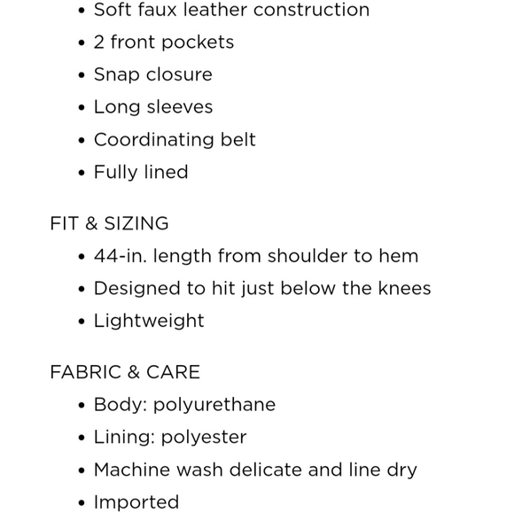 Womans Sebby Faux Leather Trench Coat - Picture 3 of 3